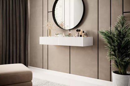 Závěsná konzole Nicole 100 cm se zásuvkami - bílý mat závěsná konzole Nicole 100 cm se zásuvkami - bílý mat