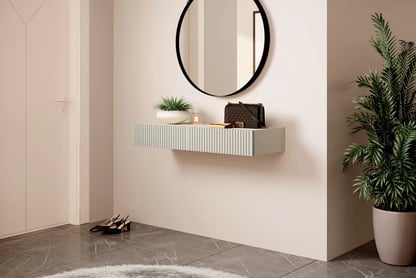 Závěsná konzole Nicole 100 cm se zásuvkami - kašmír mat konzole závěsná Nicole 100 cm se zásuvkami - kašmír / kašmír mat