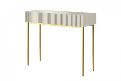Konzolový stolek Nicole 100 cm se zásuvkami - kašmír / zlaté nohy