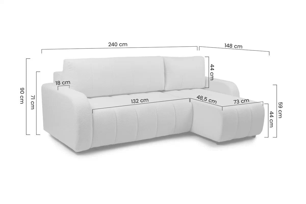 Rohová sedačka Lapios s rozkladom pravostranná - béžový zamat Vogue 2 Rohová sedacia súprava Lapios s funkciou spánku pravá strana - béžový velúr Vogue 2 