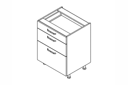 skříňka kuchyňská spodní KAMMONO OS DSS60/3 se třemi  zásuvkami