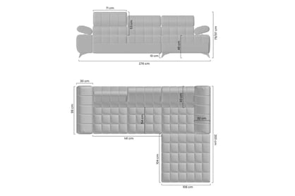 Rohová pohovka Dragonis L II s rozkladom ľavostranná - béžový šenil Perfect harmony 07 Rohová sedacia súprava Dragonis L II s funkciou spánku Ľavá strana - béžový šenil Perfect harmony 07