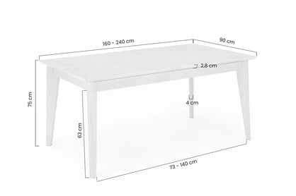 Rozkládací jídelní stůl Liroden 160-240x90 cm dřevěný - dub přírodní / černá Stůl rozkladany Liroden 160-240x90 cm dřevo - dub přírodní / černá