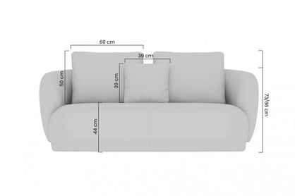 Dvojmiestna pohovka Finezal - béžový šenil Cremona 02 Pohovka Finezal pre 2 osoby - Cremona 02