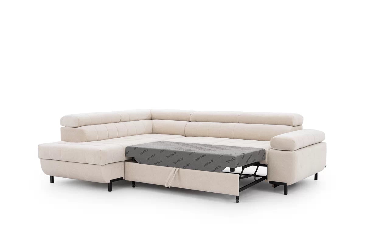  Rohová rozkladacia sedacia súprava Tyrion L ľavá - béžový šenil Ditra New 20  Rohová sedacia súprava Ľavá strana rozkladany do obývacej izby Tyrion L - béžový šenil Ditra New 20 