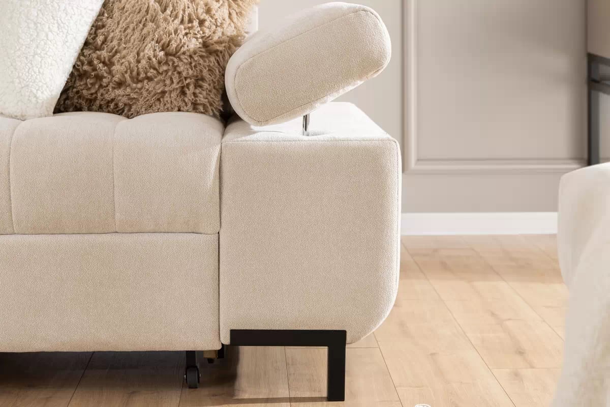  Rohová rozkladacia sedacia súprava Tyrion L ľavá - béžový šenil Ditra New 20  Rohová sedacia súprava Ľavá strana rozkladany do obývacej izby Tyrion L - béžový šenil Ditra New 20 