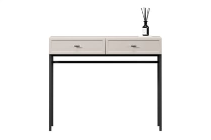 Konzolový Stolík Lorini 100 cm so zásuvkami - kašmír / čierny úchyty T-bar / Rošt Konzolový Stolík Lorini 100 cm so zásuvkami - kašmír / čierny úchyty T-bar / Rošt