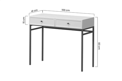 Konzolový Stolík Lorini 100 cm so zásuvkami - kašmír / čierny úchyty T-bar / Rošt Konzolový Stolík Lorini 100 cm so zásuvkami - kašmír / čierny úchyty T-bar / Rošt