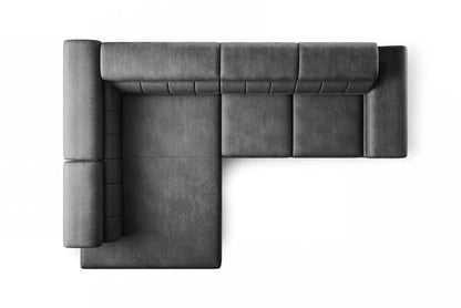 Rohová sedačka Taloria L s elektricky výsuvným sedadlom ľavostranná - grafitový ľahko čistiteľný zamat Zetta 305 / čierne nohy Rohová sedacia súprava s elektricky výsuvným sedákem Taloria L Ľavá strana - Grafitový zamat ľahkočistiaci Zetta 305 / nožičky čierny - Koncovka Série