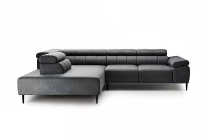 Rohová sedačka Taloria L s elektricky výsuvným sedadlom ľavostranná - grafitový ľahko čistiteľný zamat Zetta 305 / čierne nohy Rohová sedacia súprava s elektricky výsuvným sedákem Taloria L Ľavá strana - Grafitový zamat ľahkočistiaci Zetta 305 / nožičky čierny - Koncovka Série