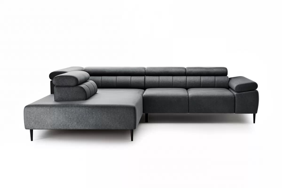 Rohová sedačka Taloria L s elektricky výsuvným sedadlom ľavostranná - grafitový ľahko čistiteľný zamat Zetta 305 / čierne nohy Rohová sedacia súprava s elektricky výsuvným sedákem Taloria L Ľavá strana - Grafitový zamat ľahkočistiaci Zetta 305 / nožičky čierny - Koncovka Série