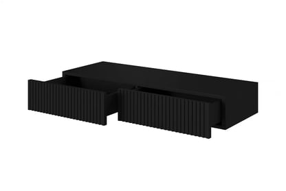 Závěsný toaletní stolek Nicole se zrcadlem 60 cm - černý mat / černá Toaletní stolek závěsná Nicole 100 cm - černá mat