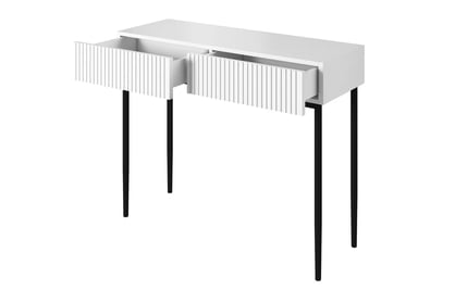 Toaletný stolík Nicole so zrkadlom 60 cm - biely mat / čierne nohy Toaletný stolík Nicole z zrkadlom 60 cm - biely mat / čierny nozki