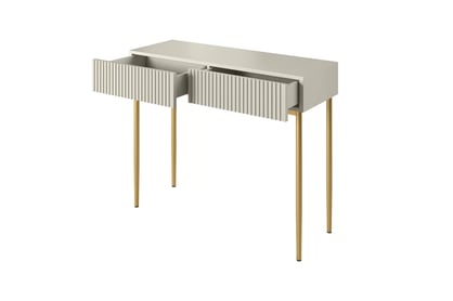 Toaletní stolek Nicole se zrcadlem 60 cm - kašmír / zlaté nohy Toaletní stolek Nicole z zrcadlem 60 cm - kašmír / zlote nozki