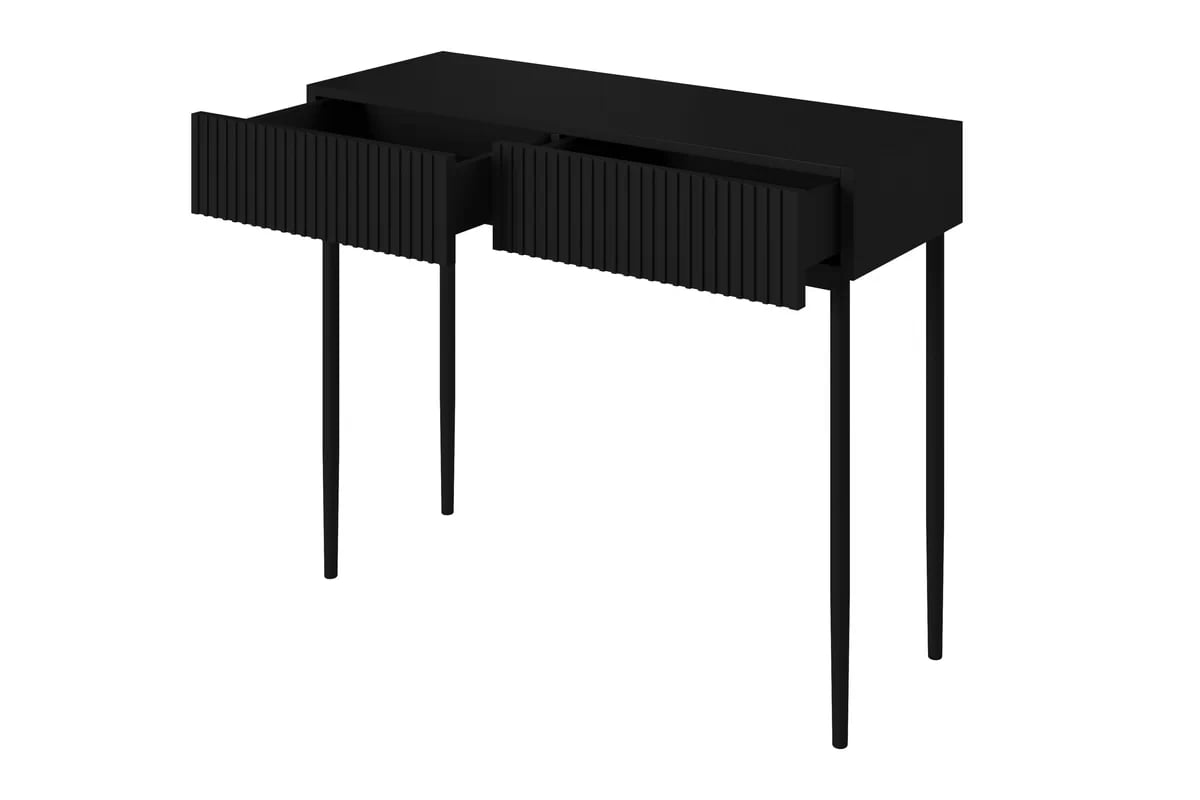 Toaletný stolík Nicole so zrkadlom 80 cm - čierny mat / čierne nohy Toaletný stolík Nicole z zrkadlom 80 cm - Čierny mat / čierny nozki