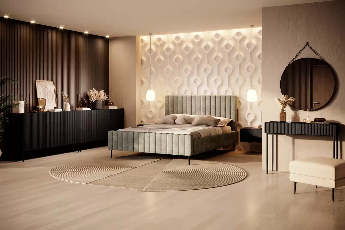 Toaletný stolík Nicole so zrkadlom 80 cm - čierny mat / čierne nohy Toaletný stolík Nicole z zrkadlom 80 cm - Čierny mat / čierny nozki