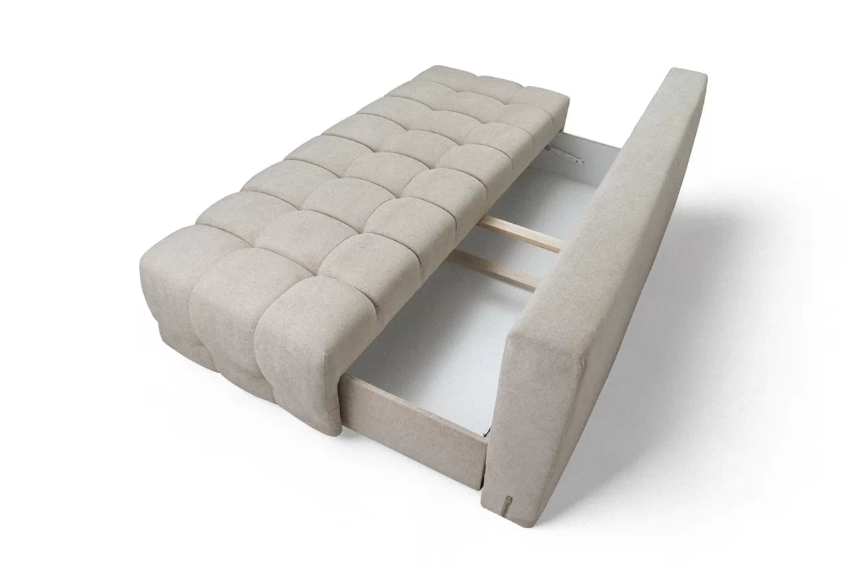 Rozkladacia pohovka Tuko s úložným priestorom - béžový zamat Velluto 2 Pohovka Tuko rozkladana S vnútorným úložným priestorom- béžový velúr Velluto 2 