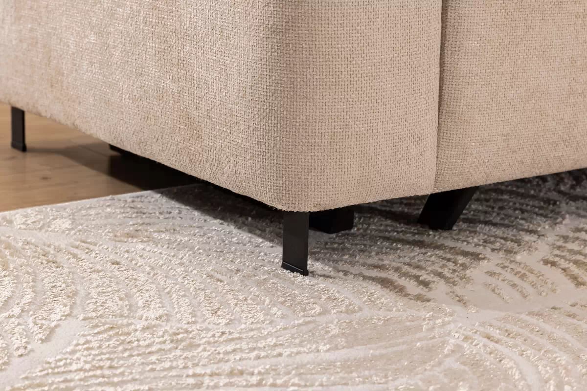 Rohová pohovka Magnis L s rozkladem pravostranná - béžová tkanina Magni 206.03  Rohová sedací souprava Magnis L rozkládací pravá - béžová plecionka Magni 206.03 - Omezená nabídka z expozice  