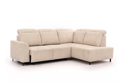 Rohová pohovka Magnis L s rozkladem pravostranná - béžová tkanina Magni 206.03  Rohová sedací souprava Magnis L rozkládací pravá - béžová plecionka Magni 206.03 