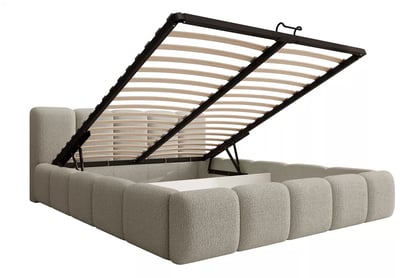 Postel čalouněné Tesia 180x200 s úložným prostorem- béžová bukla Quelle 05  Postel čalouněné Tesia 180x200 s úložným prostorem- béžová bukla Quelle 05 