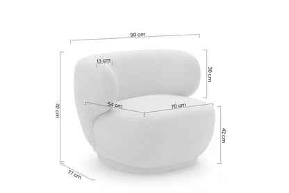 Odpočinkové křeslo Skindi - šedá bouclé Catch Me 24 Křeslo čalouněná Skindi - šedá bukla Catch Me 24