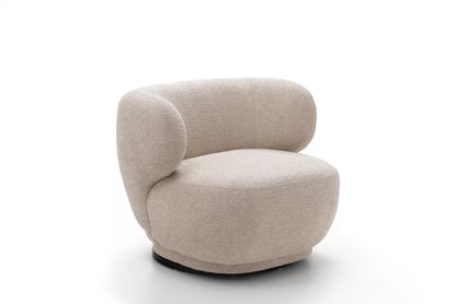 Relaxační křeslo Skindi otočné - béžová bouclé Catch Me 02