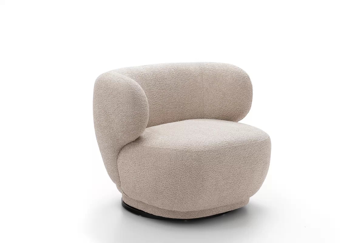 Relaxační křeslo Skindi otočné - béžová bouclé Catch Me 02 Křeslo čalouněná Skindi obrotowy - béžová boucle Catch Me 02