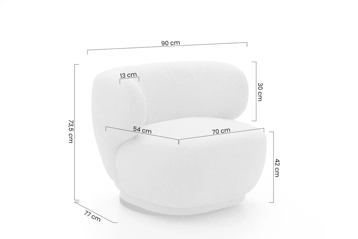 Relaxační křeslo Skindi otočné - béžová bouclé Catch Me 02 Křeslo čalouněná Skindi obrotowy - béžová boucle Catch Me 02