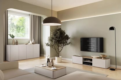 Kávový stolík Elivo 100 cm so zásuvkami - kašmír / olejovaný dub Stolík kawowy Elivo 100 cm so zásuvkami - kašmír / Dub olejowany - Limitovaná ponuka expozície