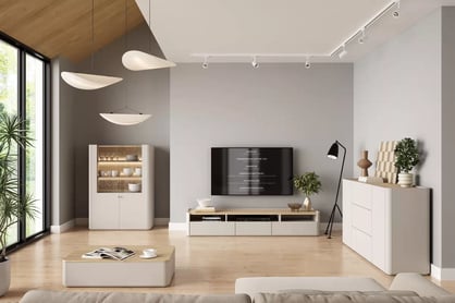 Kávový stolík Elivo 100 cm so zásuvkami - kašmír / olejovaný dub Stolík kawowy Elivo 100 cm so zásuvkami - kašmír / Dub olejowany - Limitovaná ponuka expozície