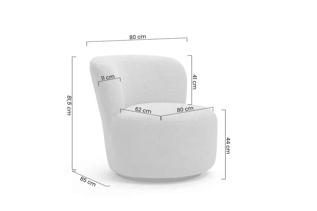 Relaxační otočné křeslo Hygga - béžová bouclé Catch Me 02 Křeslo čalouněná Hygga obrotowy - béžová boucle Catch Me 02