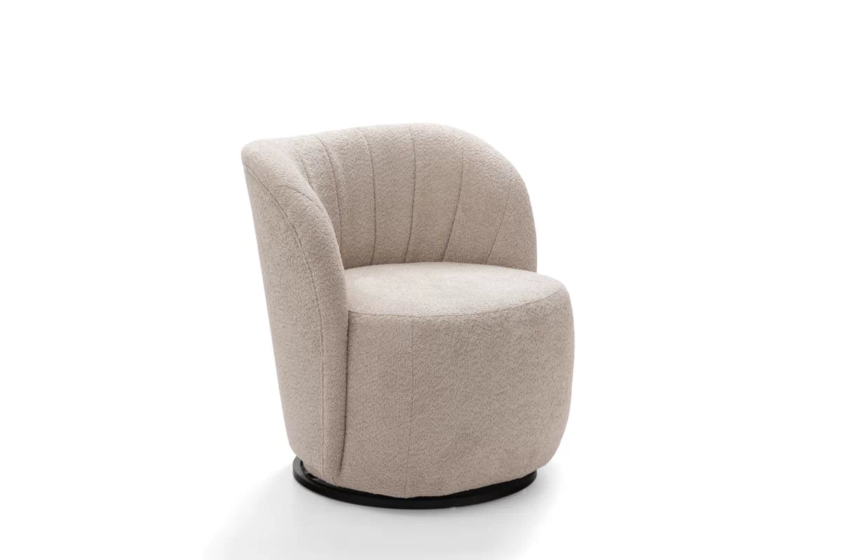 Relaxační křeslo Soya otočné - béžová bouclé Catch Me 02 Křeslo čalouněná Soya obrotowy - béžová boucle Catch Me 02