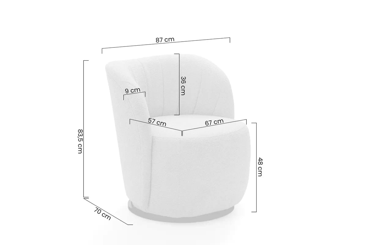 Křeslo čalouněná Soya obrotowy - šedá boucle Catch Me 24 Křeslo čalouněná Soya obrotowy - šedá boucle Catch Me 24