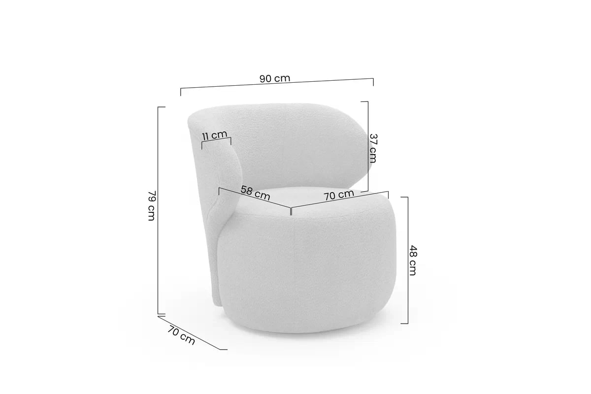 Odpočinkové křeslo Cocoon - šedá bouclé Catch Me 24 Křeslo čalouněná Cocoon - šedá boucle Catch Me 24