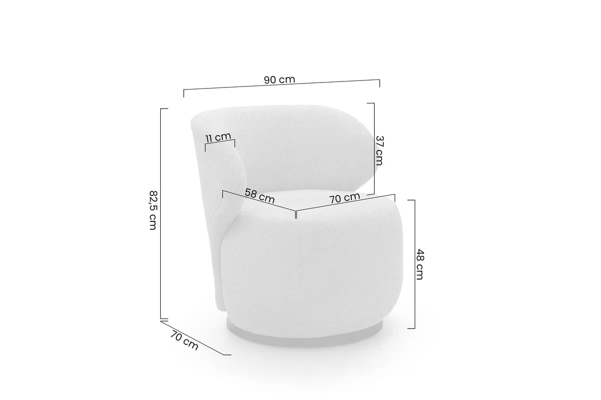 Relaxační křeslo Cocoon otočné - béžová bouclé Catch Me 02 Křeslo čalouněná Cocoon obrotowy - béžová boucle Catch Me 02