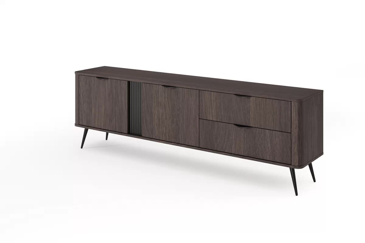 Obývací stěna Edrin III - dub dunin / černá Komplet nábytku pro obývacího pokoje Edrin III - dub dunin / černá