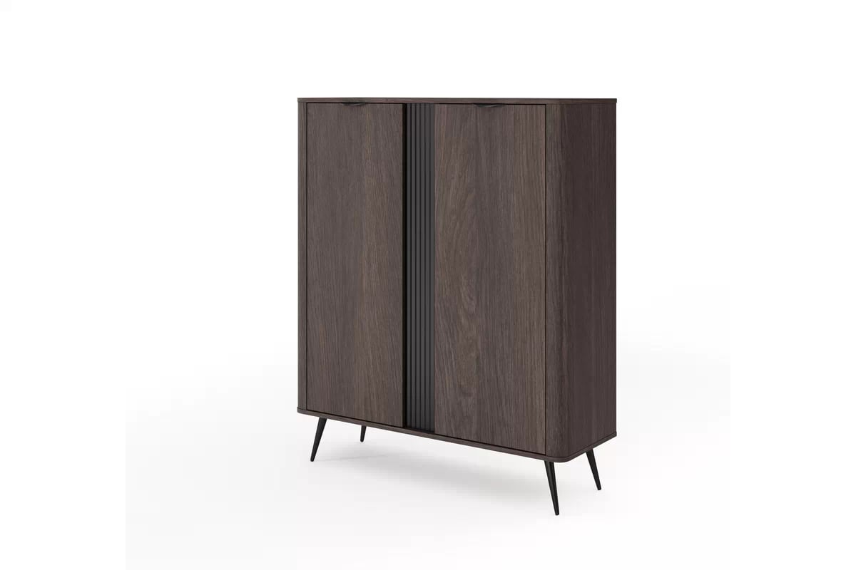 Obývací stěna Edrin IV - dub dunin / černá Komplet nábytku pro obývacího pokoje Edrin IV - dub dunin / černá