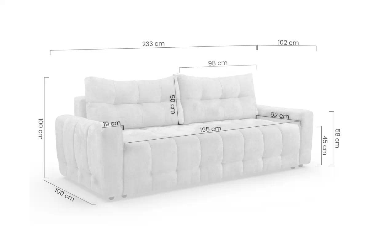 Rozkládací pohovka Lumaro - béžový šenil Vibe 07 Pohovka Lumaro rozkládací - béžová šenil l Vibe 07