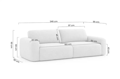 Pohovka Velamo s funkciou spania - svetlý béžový šenil Vibe 06 Pohovka Velamo s funkciou spánku - Vibe 06