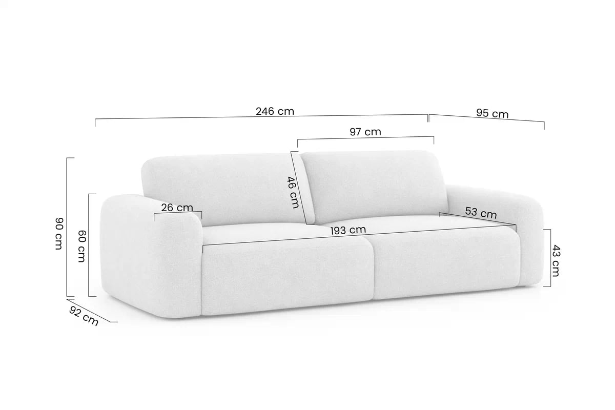 Pohovka Velamo s funkciou spania - béžový šenil Vibe 07 Pohovka Velamo s funkciou spánku - béžový šenil Vibe 07