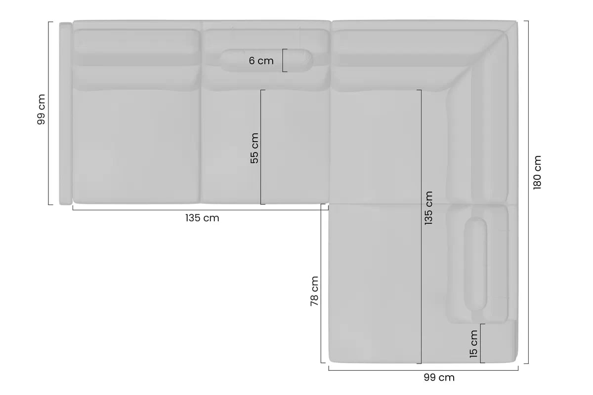 Rohová sedačka Loario L pravá s úzkym bokom - tmavý béžový šenil Vibe 08 Rohová sedacia súprava Loario L pravá strana z waskim bokiem - tmavý béžový šenil Vibe 08