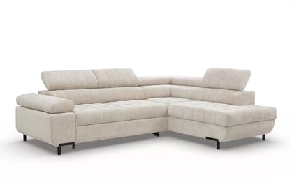 Rohová sedačka Tyrion L s funkciou spania pravá - svetlý béžový šenil Vibe 06