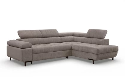 Rohová sedačka Tyrion L s funkciou spania pravá - hnedý šenil Vibe 21