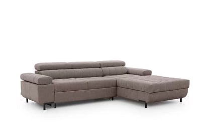 Rohová sedačka Tyrion L II s funkciou spania pravá - hnedý šenil Vibe 21