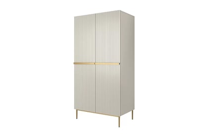 Skriňa Nicole z ukrytymi zásuvkami i metalowymi nogami 100 cm - kašmír / zlote nozki - Limitovaná ponuka expozície