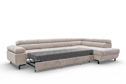 Rohová sedačka Tyrion Maxi s funkciou spania pravá - béžový šenil Vibe 08 Rohová sedacia súprava Tyrion Maxi s funkciou spánku - Vibe 08
