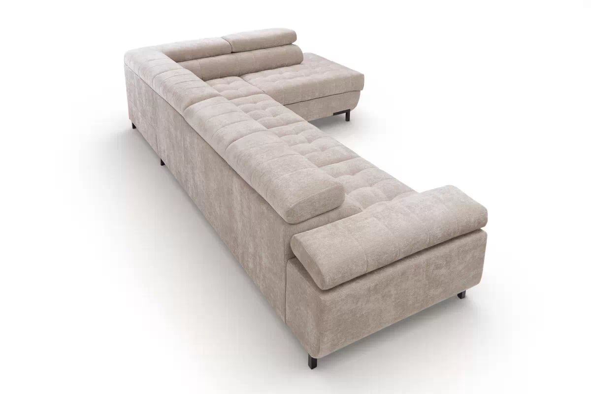 Rohová sedačka Tyrion Maxi s funkciou spania pravá - béžový šenil Vibe 08 Rohová sedacia súprava Tyrion Maxi s funkciou spánku - Vibe 08