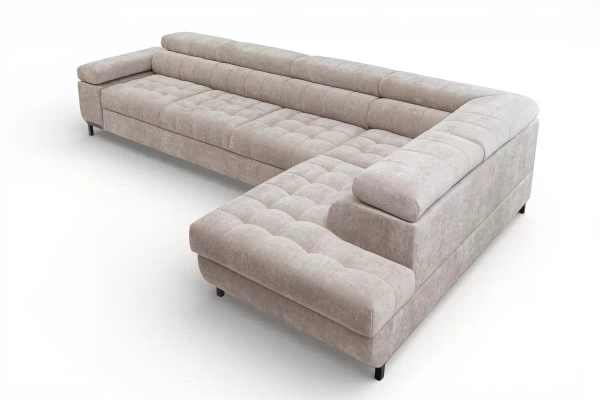 Rohová sedačka Tyrion Maxi s funkciou spania pravá - béžový šenil Vibe 08 Rohová sedacia súprava Tyrion Maxi s funkciou spánku - Vibe 08