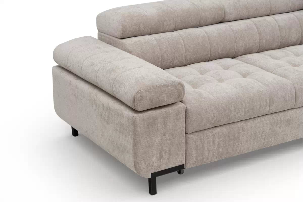 Rohová sedačka Tyrion Maxi s funkciou spania pravá - béžový šenil Vibe 08 Rohová sedacia súprava Tyrion Maxi s funkciou spánku - Vibe 08