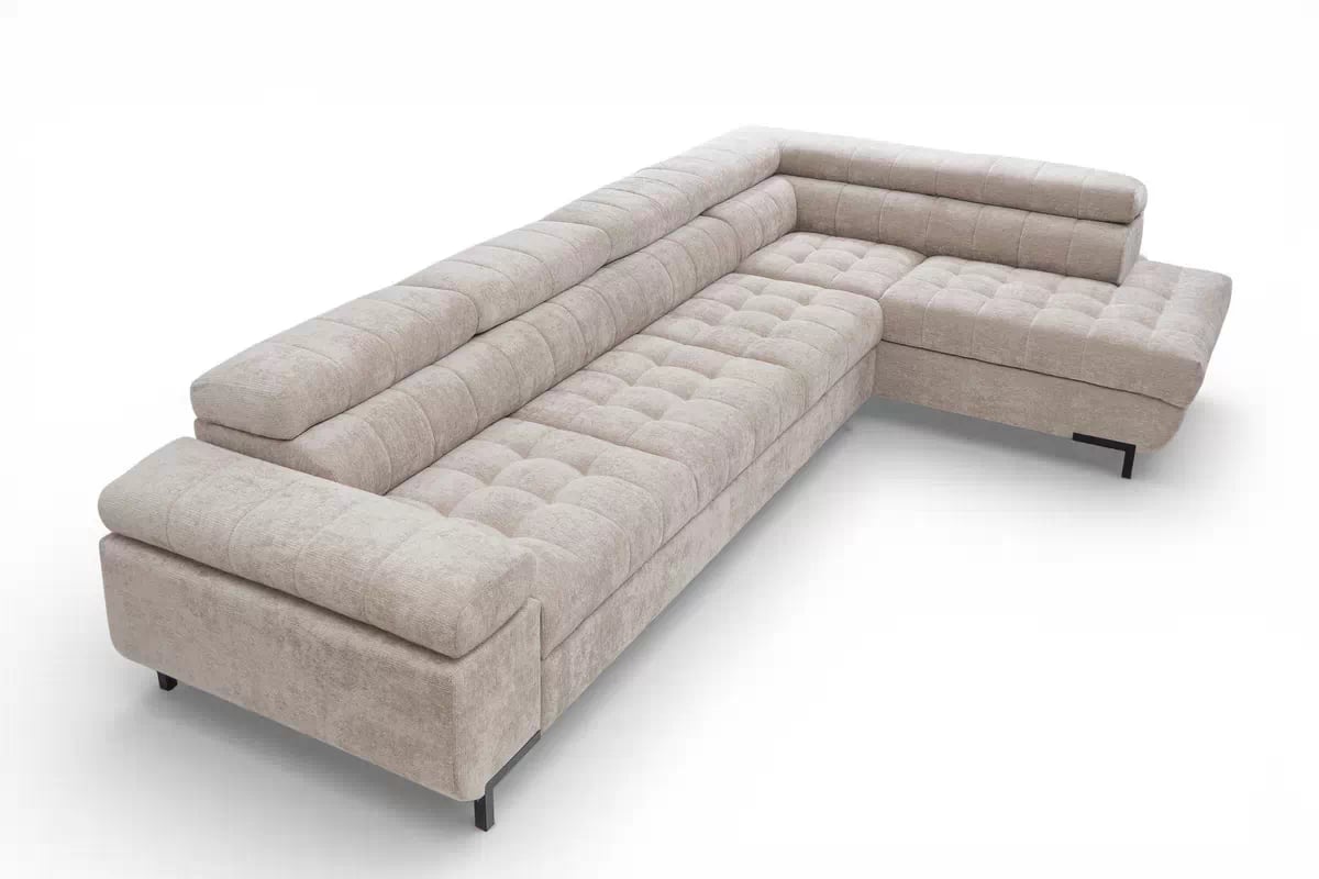 Rohová sedačka Tyrion Maxi s funkciou spania pravá - béžový šenil Vibe 08 Rohová sedacia súprava Tyrion Maxi s funkciou spánku - Vibe 08